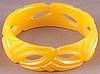 BB82 transparent yellow cutout bakelite bangle